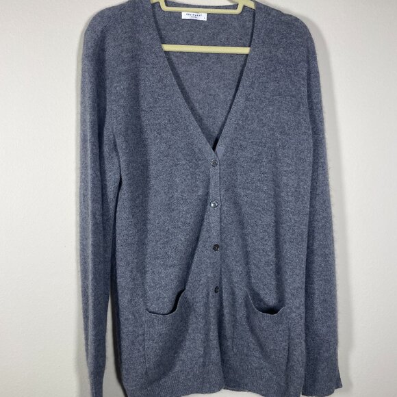 Equipment Sweater Women's Large Gray Cashmere Cardigan Long Sleeve Pockets Knit - Picture 1 of 6